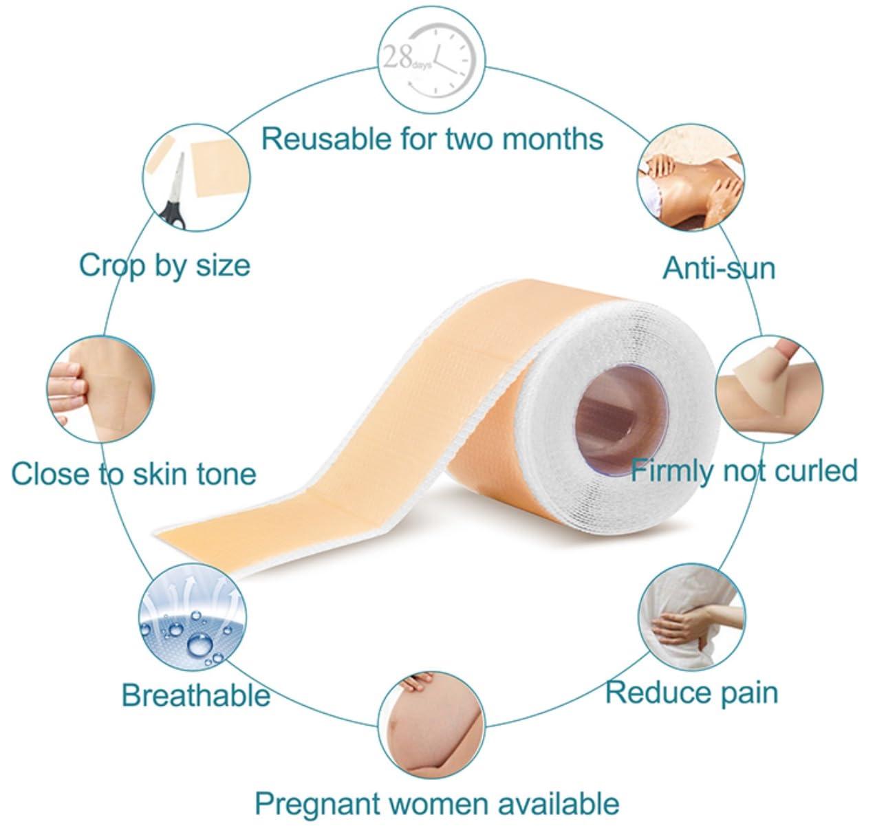 Bioline Bioline Clear Silicon Scar Sheet 4 x 150 Cm for Healing Scars Transparent tear silicone tape roll for hypertrophic scars and keloids caused by surgery, medical silicone for scar removal