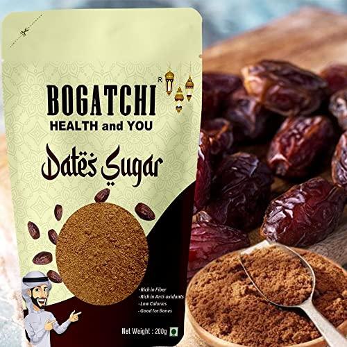 BOGATCHI BOGATCHI Sugar Free Natural Sweetner, Dry Dates Sugar, Dates sugar powder for kids, Arabian dates powder, Kharek powder, Dried Dates Powder, Natural dates Sugar for baking, Kharik Dates Powder-200g