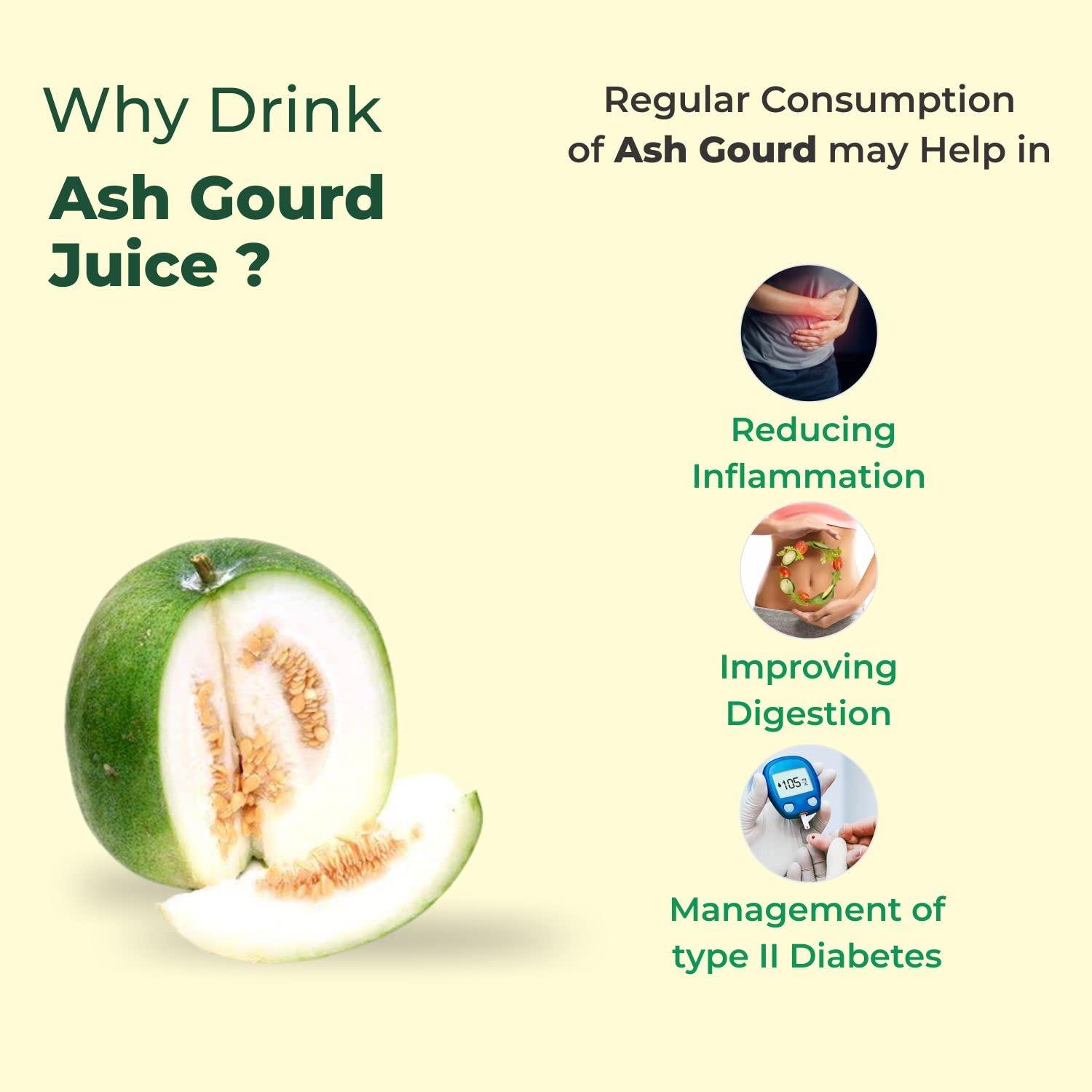 360 DEGREEORGANIC 360 Degree Organic Ash Gourd Juice (Safed Petha Juice) - 500 ml (Pack of 3)