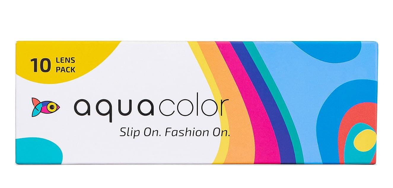 AQUALENS CONTACT LENSES Aqua Color Daily Disposable Color Contact Lens(0 Power, Icy Blue Color) (10 Lens/Box)