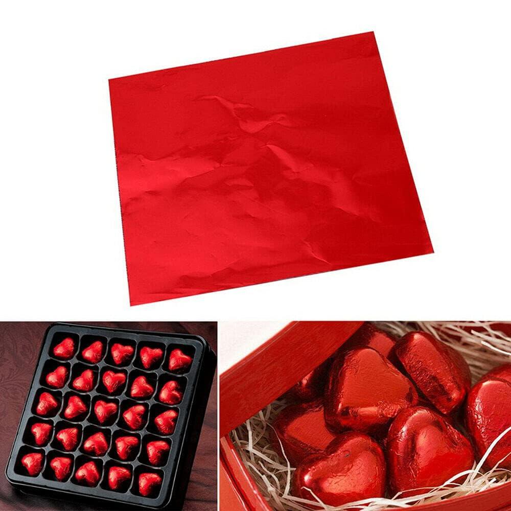 Esslly Esslly Matte Red Chocolate Wrapper | 12.5x10.5 cm | Pack of 250 | Premium Quality, Non-Smudge, Vibrant | Ideal for Chocolates & Candies | Made in India