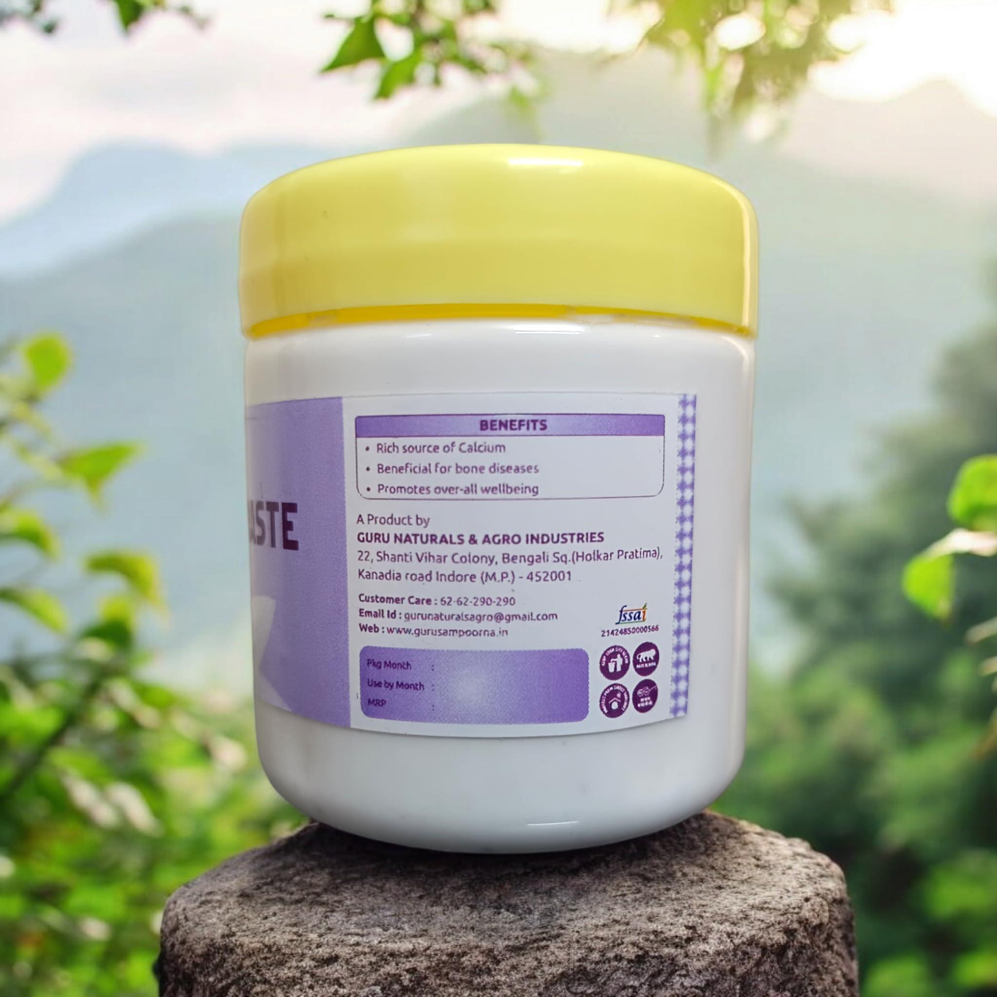 GURU SAMPOORNA TAAJA GURU Lime Stone (Chuna) Edible | 150 gm | Good For Health, Paan Chuna Paste