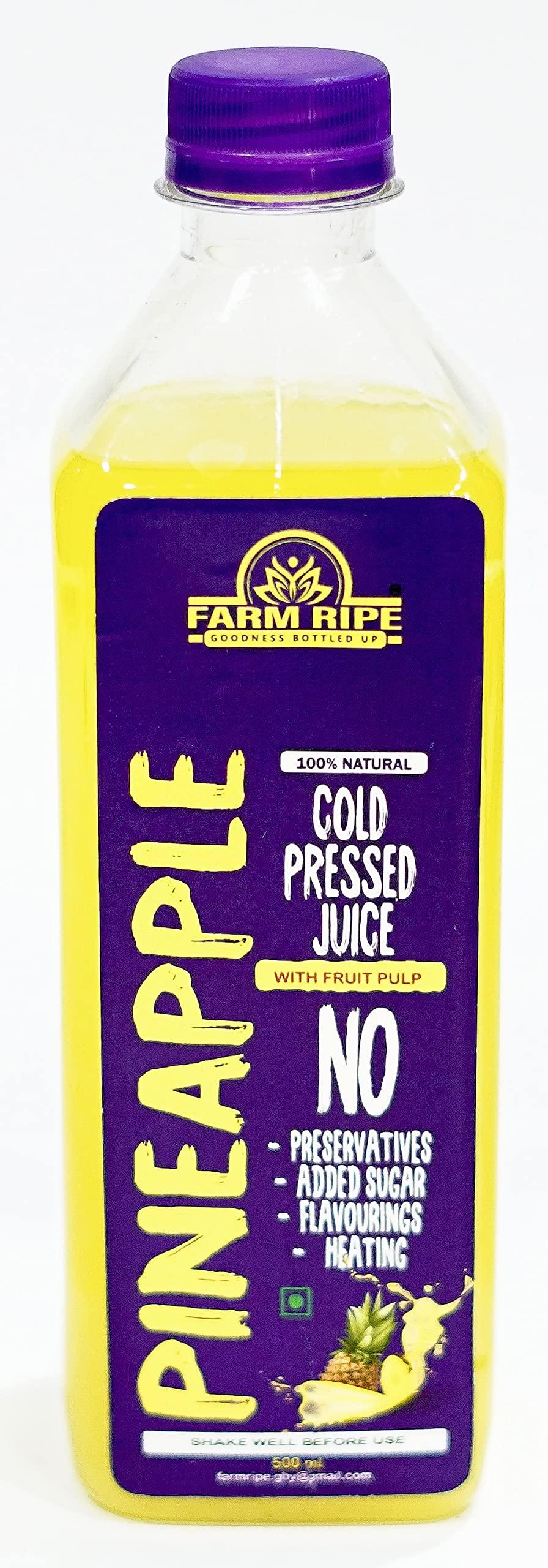 Farm Ripe Pineapple Cold Pressed Juice | No Added Sugar | 70% concentrate 30% juice | 100% Naturals | Rich In Vit C