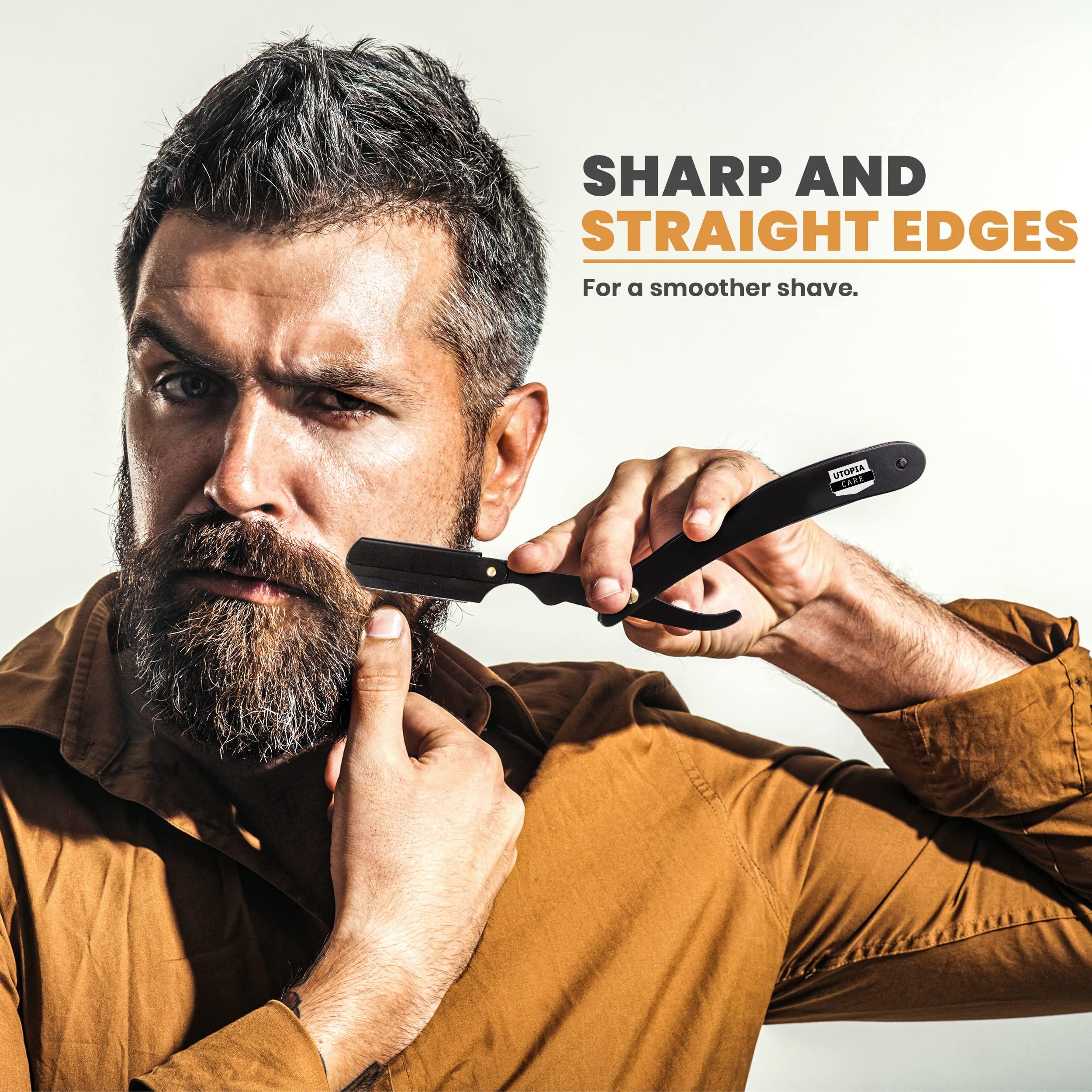 Utopia Care Professional Barber Straight Edge Razor Safety with 100 Derby Blades - 100 Percent Stainless Steel - by Utopia Care