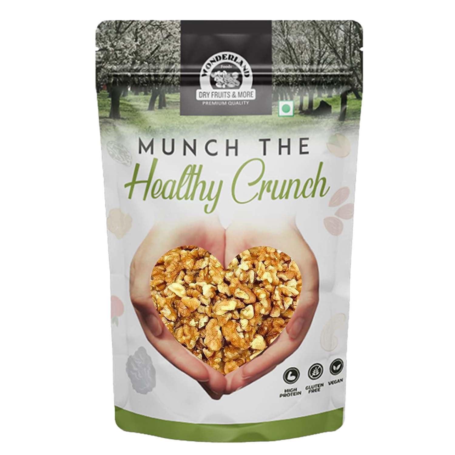 WONDERLAND FOODS (DEVICE) WONDERLAND FOODS (DEVICE) Natural Dried Broken Walnut Kernels (Akhrot Giri) 400G Pouch|Rich In Protein & Antioxidants|Low Calorie Nut|Dry Fruit For Snacking & Baking