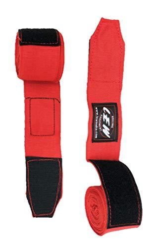 LEW LEW Mexican Style Boxing 180" with Elastic Hand & Wrist Support Spandex Multicolor Hand Wraps (Red)