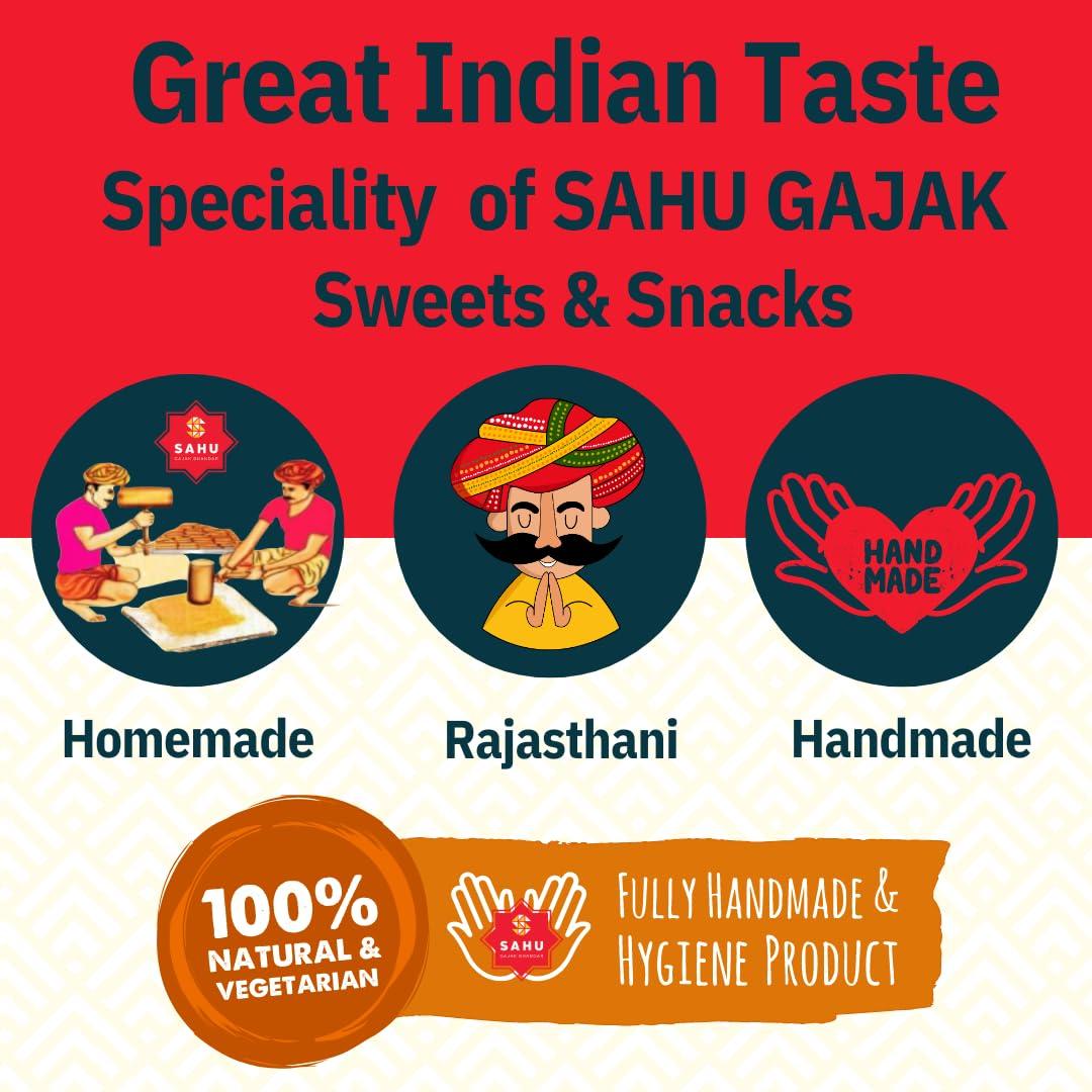 SAHU GAJAK BHANDAR SAHU GAJAK BHANDAR Gud Revdi 750g | Revdi | Gud Rewadi | Sesame Candy | Gur Revri | Jaggery Sweets | Reori | Gajjak Revari | Gazak Reveri