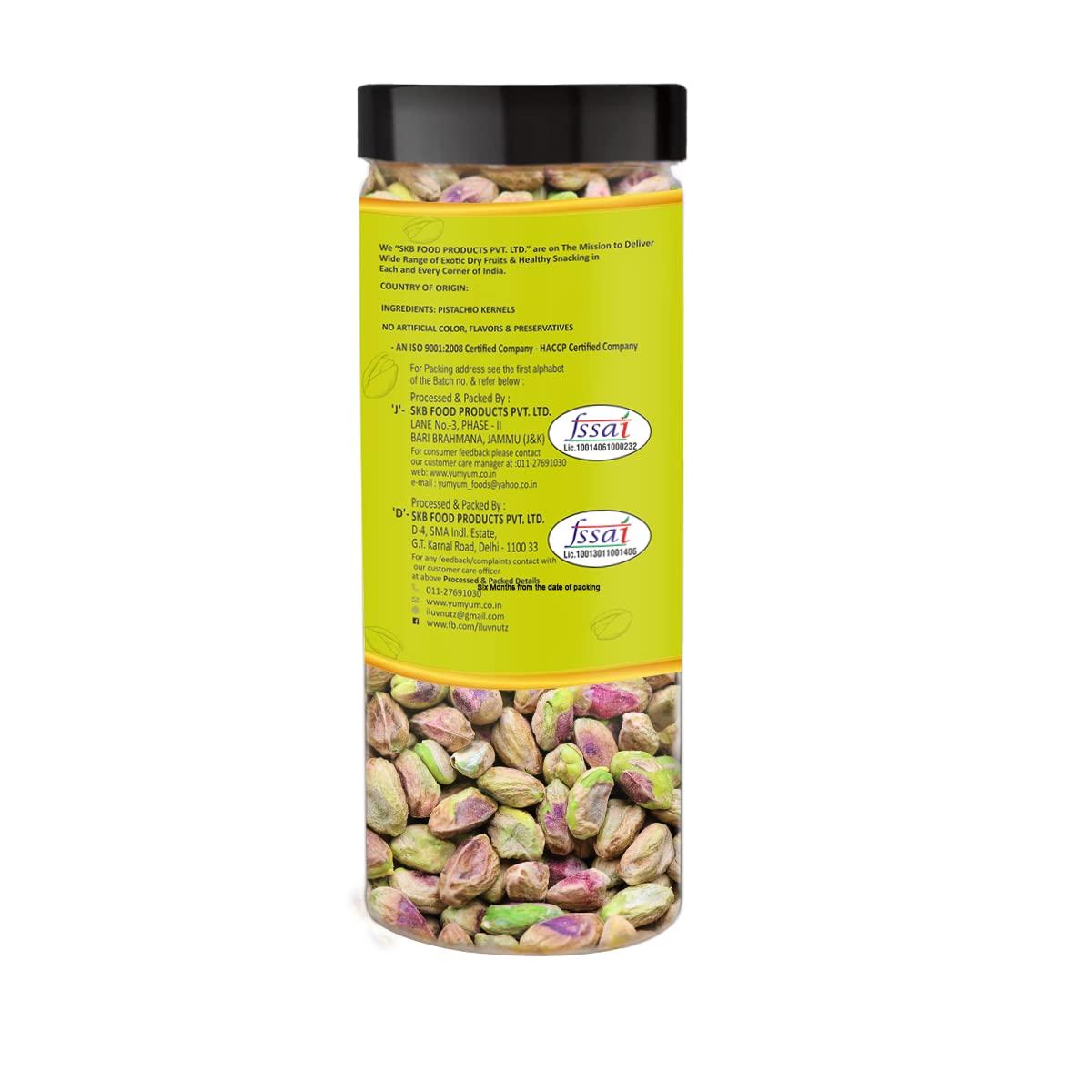 Yum Yum YUM YUM Premium Unsalted Pistachio Kernels 300g (Pack of 2-150 Jar Each) | Super Crunchy & Delicious |Plain Pista | Gluten Free | 100% Natural Dry Fruits | Healthy Evening Snack