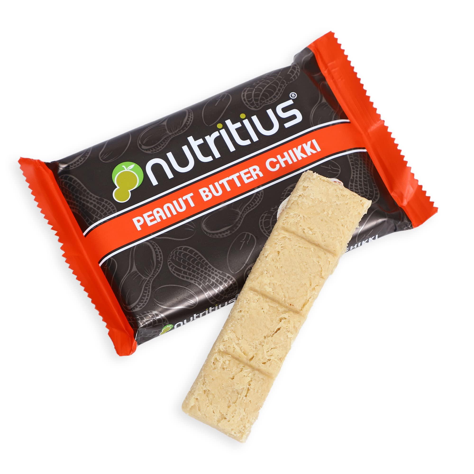Nutritius Nutritius Peanut Butter Premium Soft Chikki 120 gram (Pack Of 12) + 1 Free Surprise Chikki (26G) | Peanut | No Preservative Colour Or Flavours