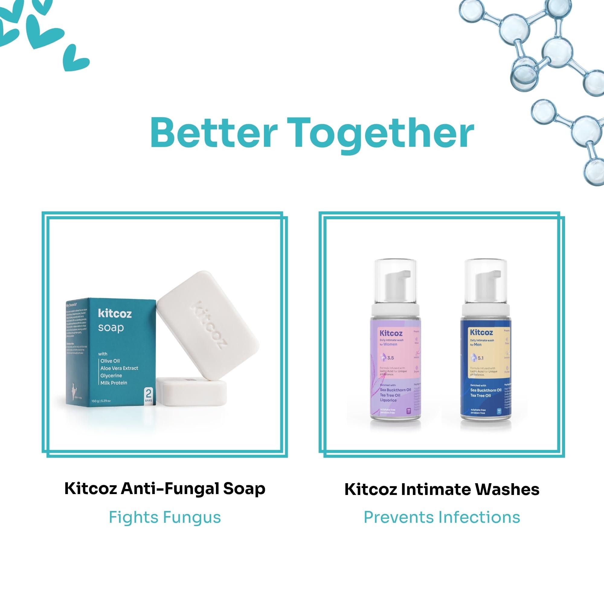 Kitcoz Kitcoz Intimate Hygiene Wash for Men (150ml) | Prevents Itching, Drying, Bad Odour & Fungal Infections | Natural pH Balance for Private Parts | Suitable for All Skin Types