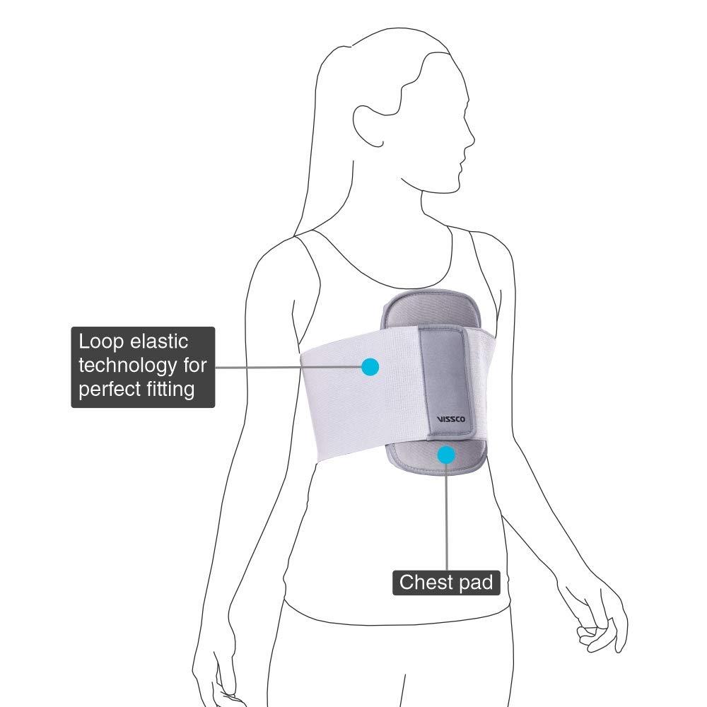 Vissco Vissco Sternal Brace, Chest Support for Rib Fracture, Chest Pain Relief - XL (Grey)