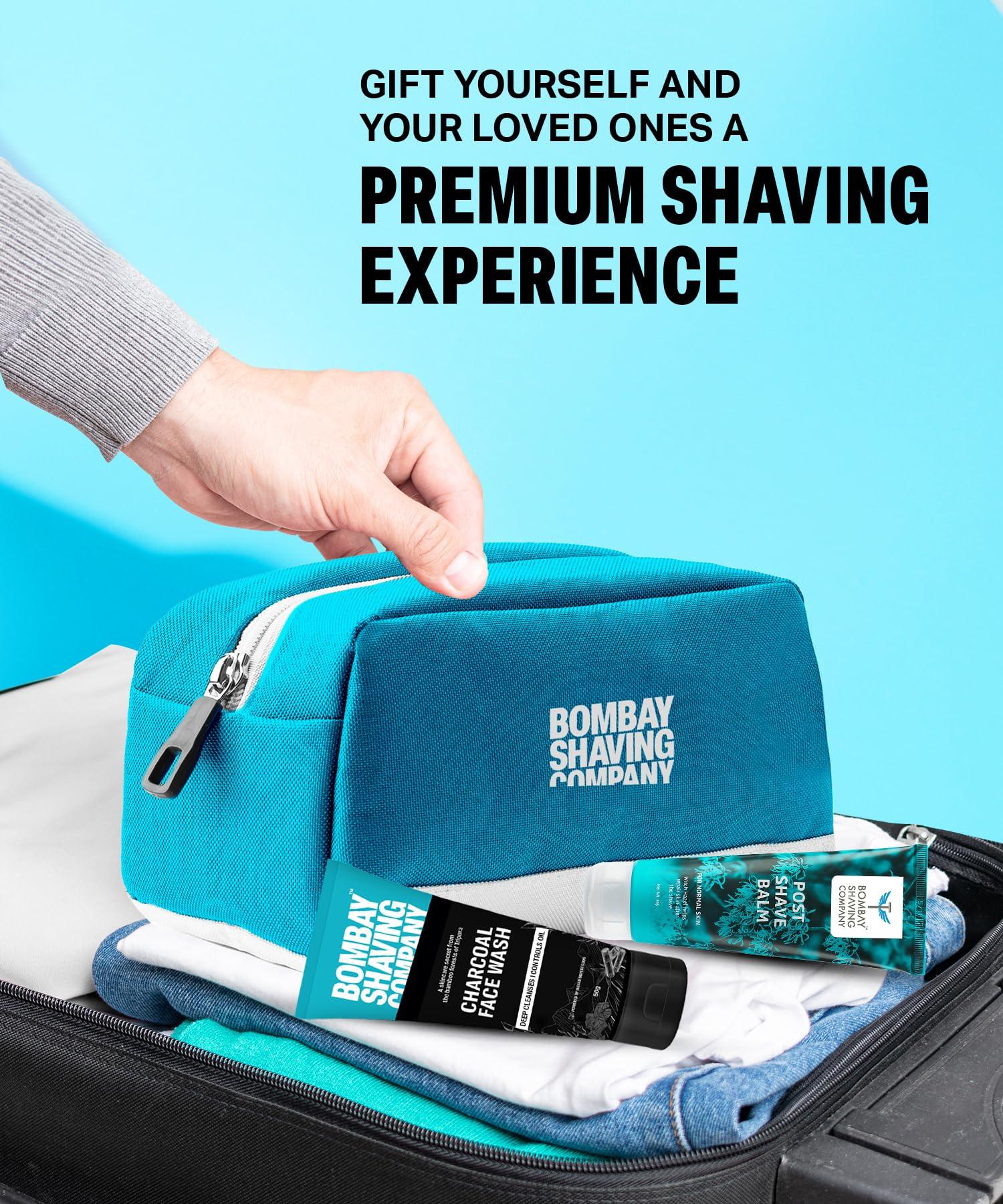 Bombay Shaving Company Bombay Shaving Company Premium Shaving Kit For Men | Charcoal Face Scrub, Charcoal Shaving Cream, Post Shave Balm, Neem & Charcoal Bath Soap, Face Towel | Travel Bag | Shaving Kit | Travel Kit For Men