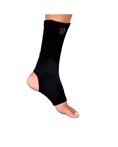 FAMILY LINE Family Line Anklet Ankle Binder Brace Foot Support- ankle wrap- for sprained ankle, ankle pain, running, gym, other sports. (BLACK, LARGE(10\"-12\") INCHES)
