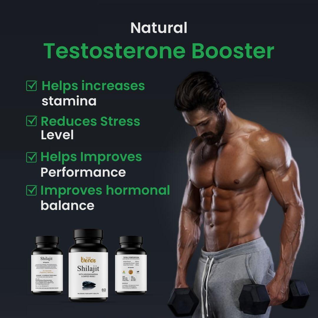 The blends The Blends Shilajit Capsule 500 MG with Ashwagandha and Safed Musli, For Men & Women Pack of 1 (60 Capsule)