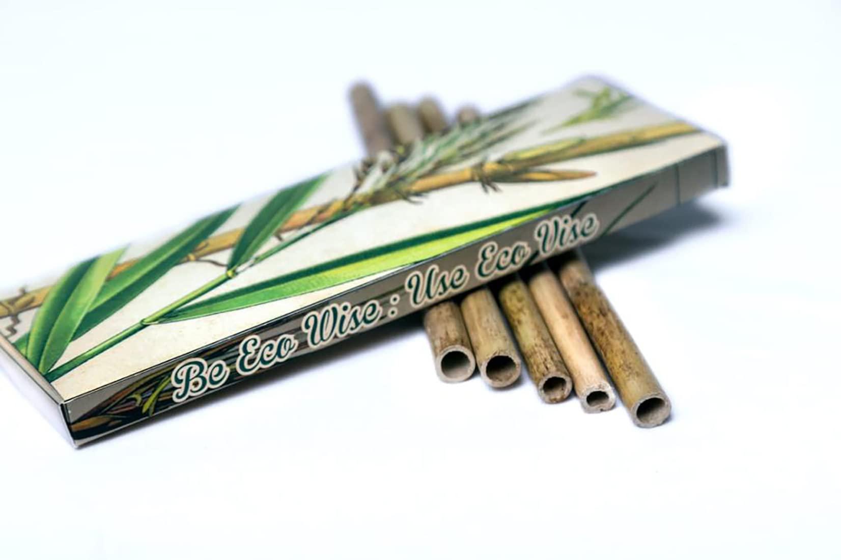 Ecovise Ecovise Wood Straws for Drinking Ultimate Solution to Plastic and Paper Based Straws, Bamboo Straws Pack of 60 (Brown)