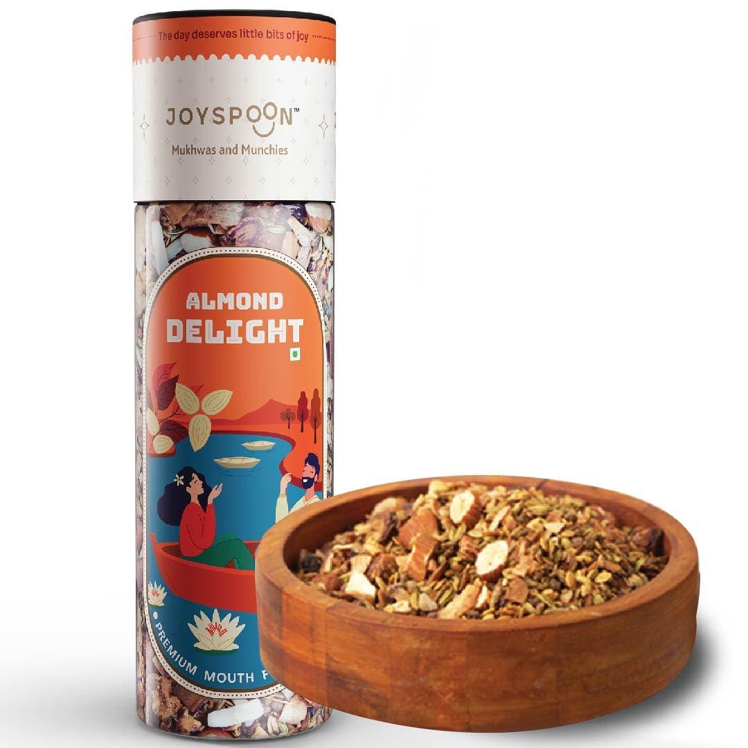 JOY SPOON JOY SPOON Joyspoon Mukhwas Mouth Fresheners (100Gm) | Dry Fruit And Seed Mix Sugar-Free Snacks | Trail Mix | Traditional Mouth Freshner | Almond Delight (Jar)