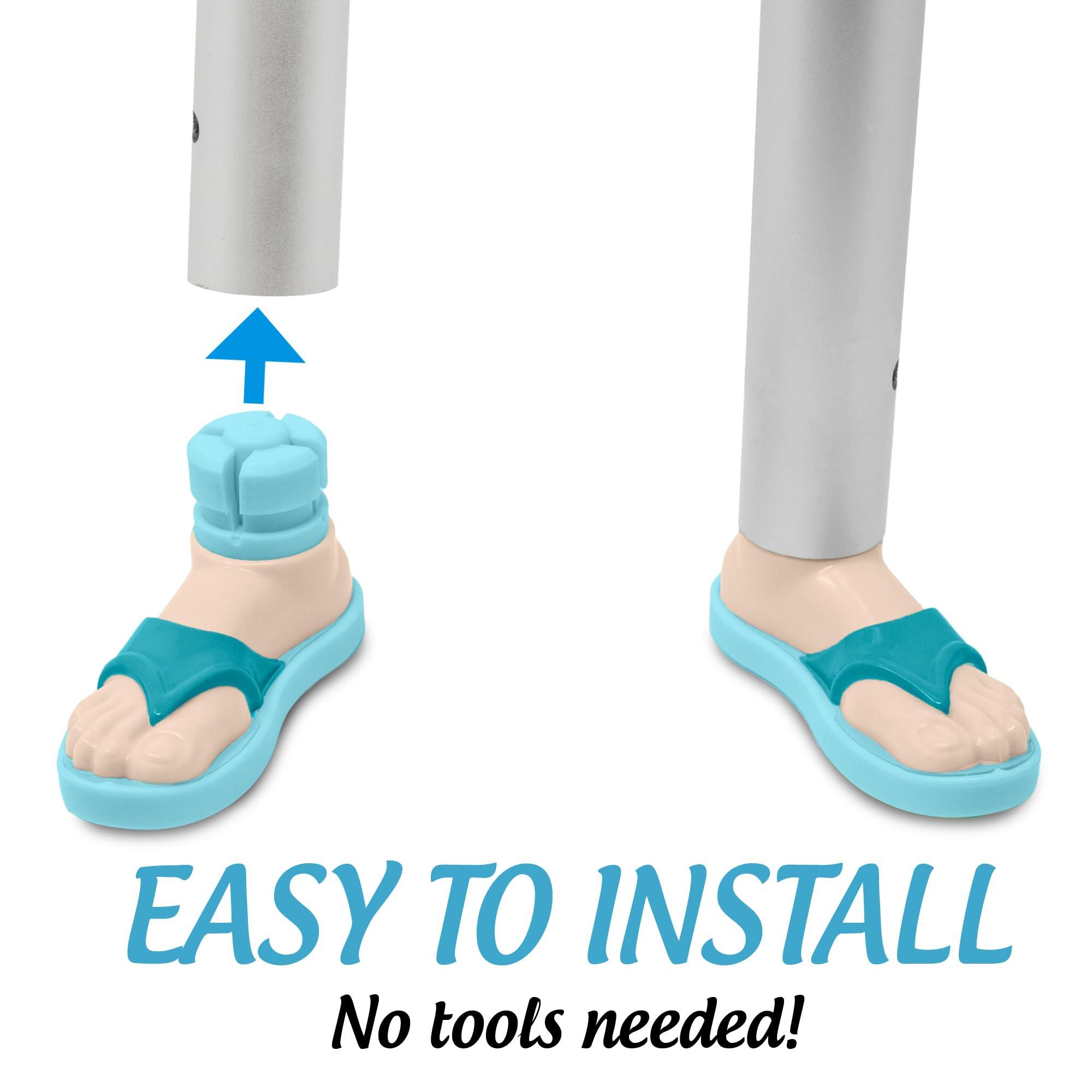 Top Glides New Beach Sandal Walker Ski Glides for 1\" Walker Tubes - 1 Pair (Turquoise)