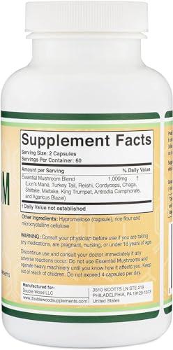 ATHINIKA NUTRITION MUSHROOM BLEND SUPPLEMENT - 1,000MG TOP 10 GROWN MUSHROOMS (LION\'S MANE, REISHI, CORDYCEPS, AND MORE)