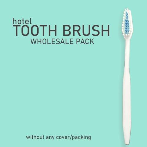 Old Tree Old Tree Bulk Hotel Toothbrush Set (500 Pcs, White) Perfect for Hotel Accessories | Hotel Amenities | Guest House Kit | Toiletries Kit | Clubs | Hotel |Travel Use | White Toothbrushes (Without Cover)