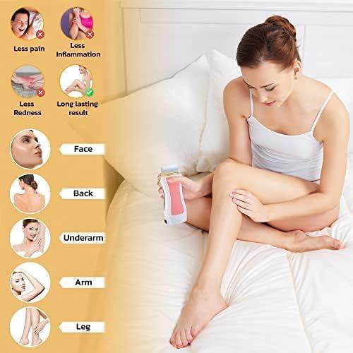 LRHAK LRHAK Roll-On Wax Hair Removal Wax Kit - Wax Warmer Machine,Wax Refill Cartridge And Wax Strip Full Wax Kit Ideal For Hair Removing And Waxing For Women (Color As Per Avaible)