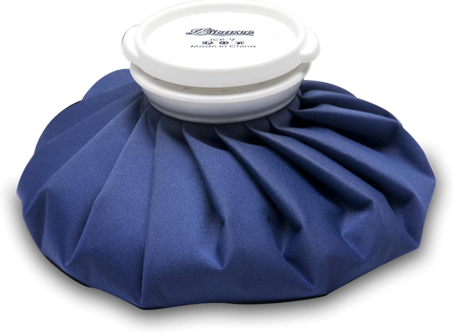 BICAREE BICAREE Ice Pack for Injuries Reusable, Ice Bags Hot Water Bag for Hot & Cold Therapy and Pain Relief with Cover, No-Leak Elastic Breathable Ice Bag, Size 9", Blue