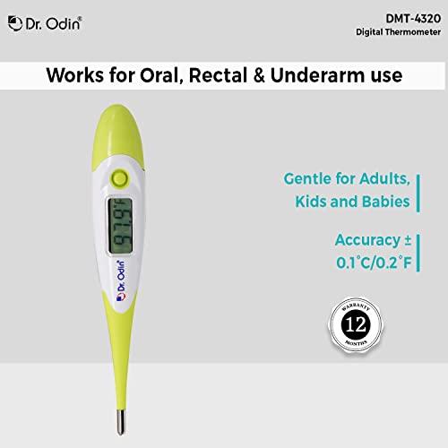 Dr. Odin Dr. Odin Digital Medical Thermometer FDA Approved Quick 40 Second Reading for Oral, Rectal Detecting Fever Baby, Children Adult and Pet - Pack of 3-MT4320