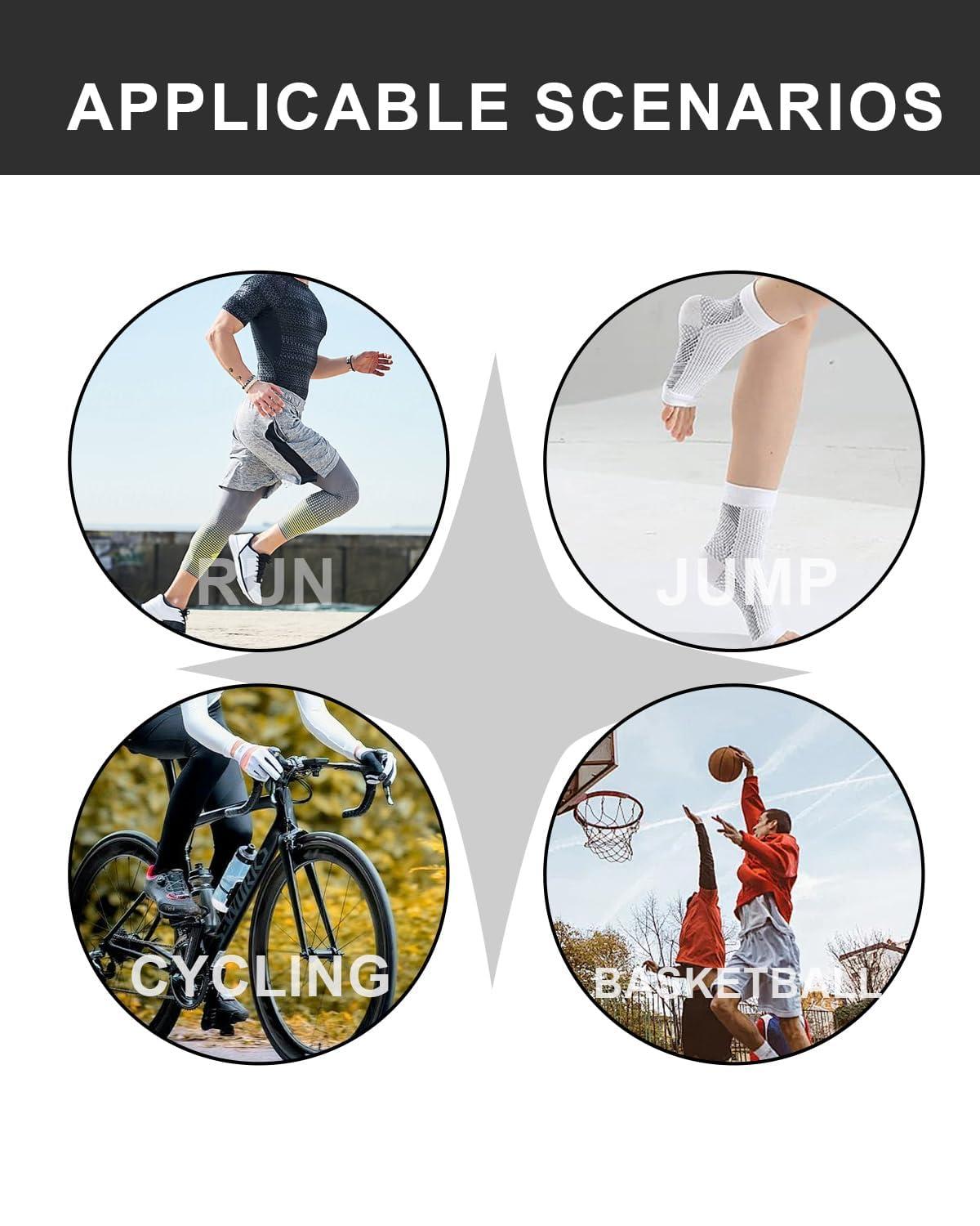 NHCDFA NHCDFA 3 Pairs Compression Socks for Women, Neuropathy Socks, Arch Support, Foot & Ankle Swelling, Achilles Tendon, Heel Pain, Injury Recovery (IN, Alpha, Free Size, blcak, white and brown)