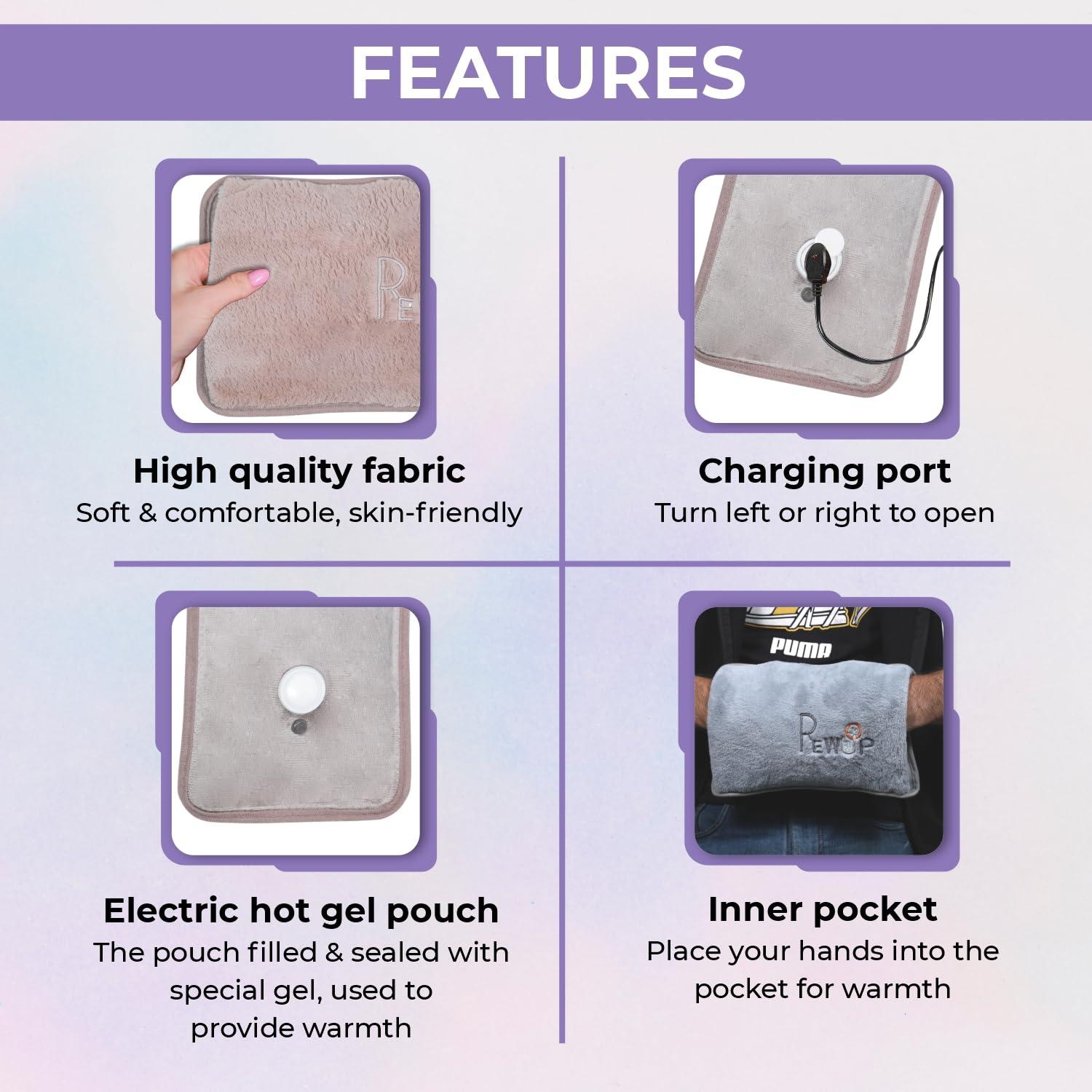 Rewup Rewup Electric Water Heating Bag For Instant Pain Relief,Heat Pouch Hot Water Bottle Bag,Heating Pad-Heat Pouch Hot Water Bottle Bag,Electric Hot Water Bag,Heating Pad For Pain Relief (1,X)