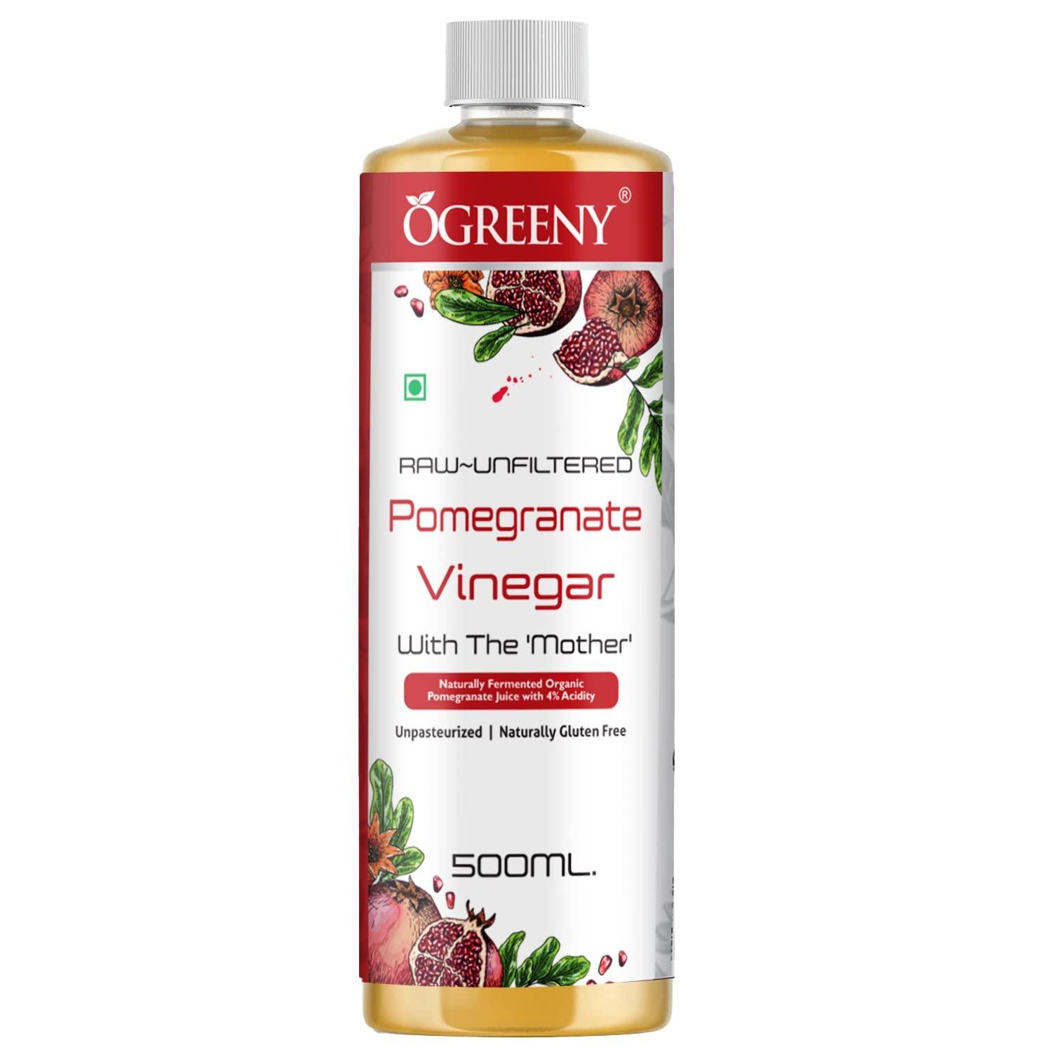 OGREENY Ogreeny Organic Pomegranate Vinegar With Mother 500 ml Made with Organic Juice