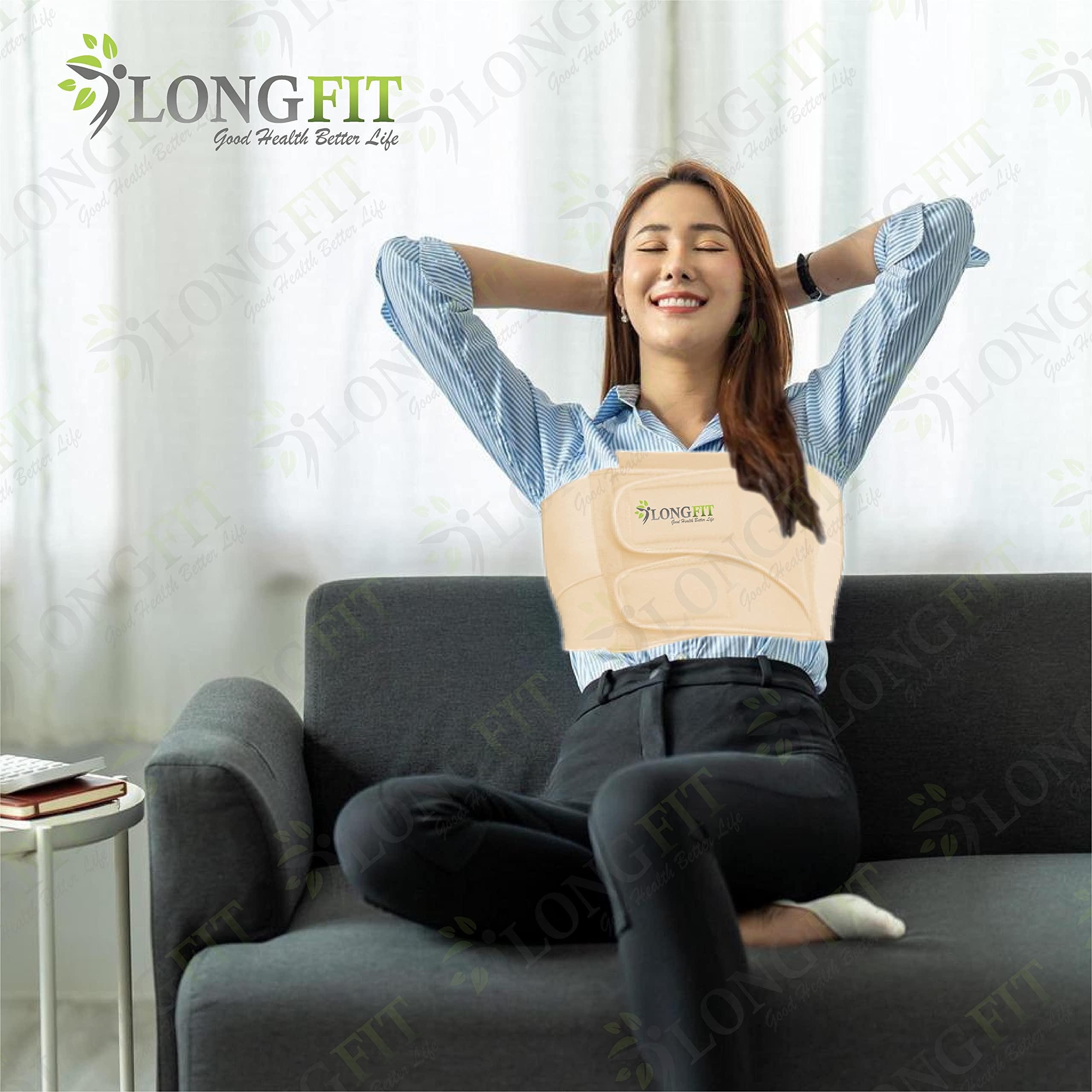 LONGFIT LONGFIT Elastic Breast-Chest Compression Wrap Belt for Women with Front Hook Breast Band to Provide Stability, A Perfect Vest Breast Binder Corsets for Total Comfort & Support Shapewear-Skin-X-Large