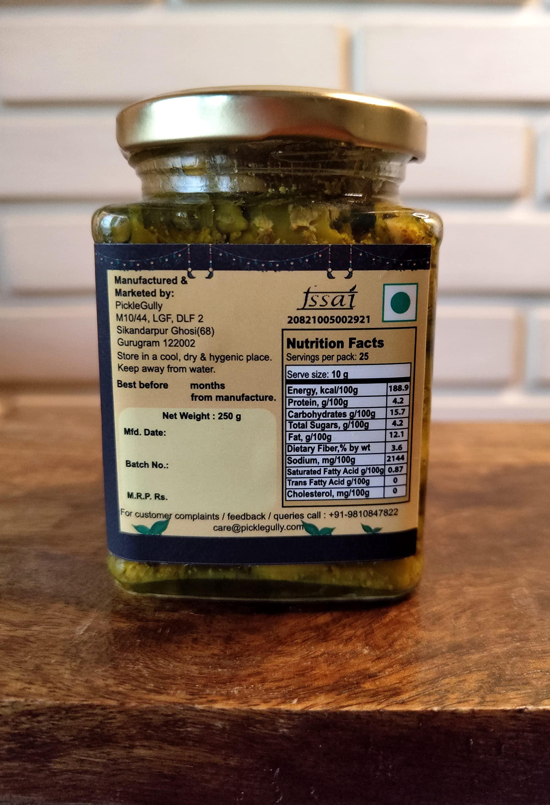 P'KLEGULLY PKLEGULY Home-Made Ginger Chilli Garlic Pickle I Ghar Wala Mirchi Mix Achar I Delhi-6 Style (250 GMS)