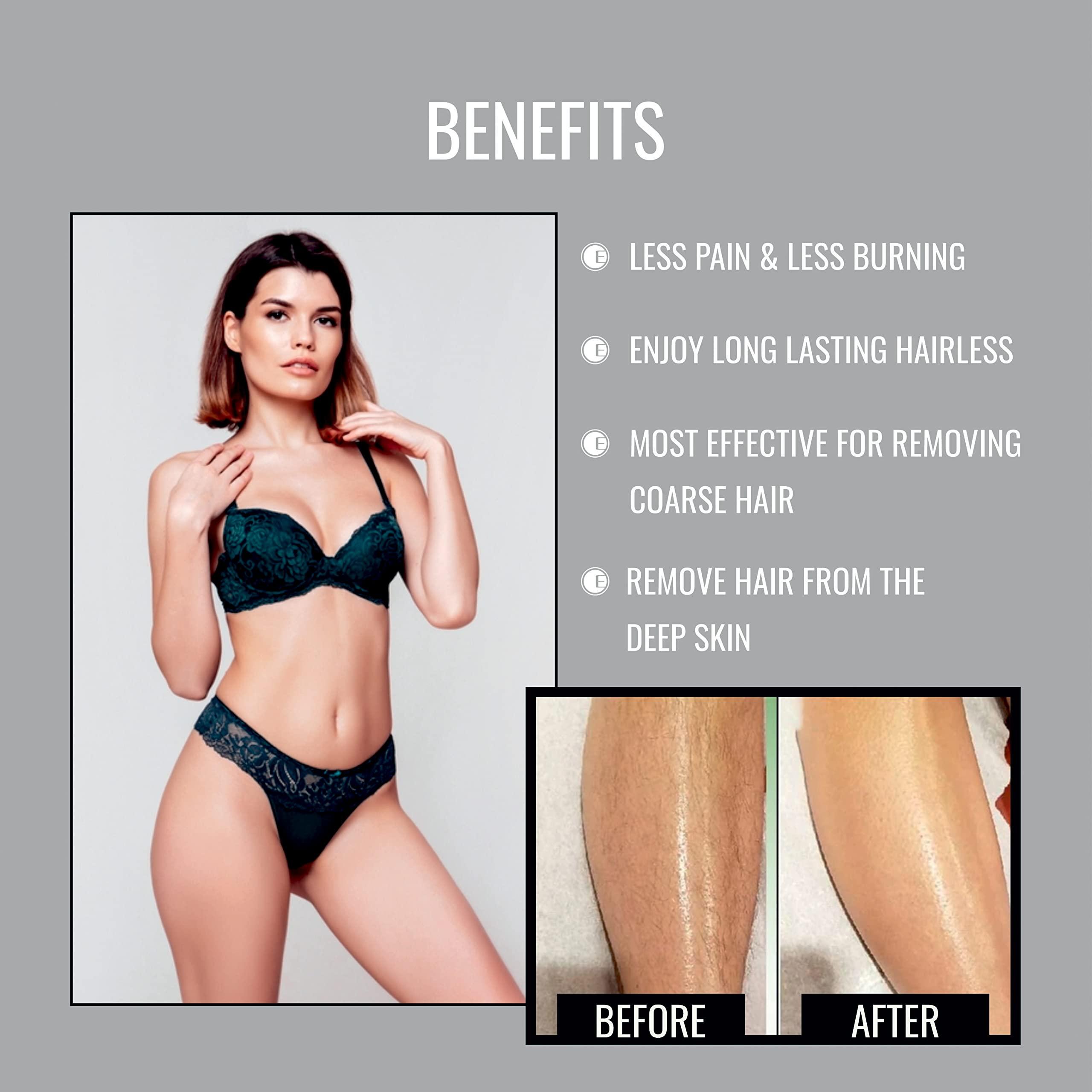 ENORA ENORA Hair Removal Brazilian Hard Wax Beans For Face, Eyebrow, Back, Chest, Bikini Areas, Legs , Arms And Beards | (Activated Charcoal, 150 Gram), Women