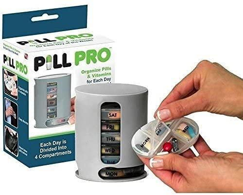 Trade Fashion INTELLIE Trade Ventures Pill Pro Navi 7 Day Weekly Tablet Medicine Storage Box with 4 Compartments/Pill Dispenser