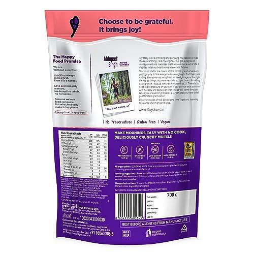 Yogabar Yogabar Dark Chocolate & Cranberry Muesli 700g - Breakfast Cereal with 83% Whole Grains & Nuts & Seeds, & Dried Fruits, & Gluten Free Snack