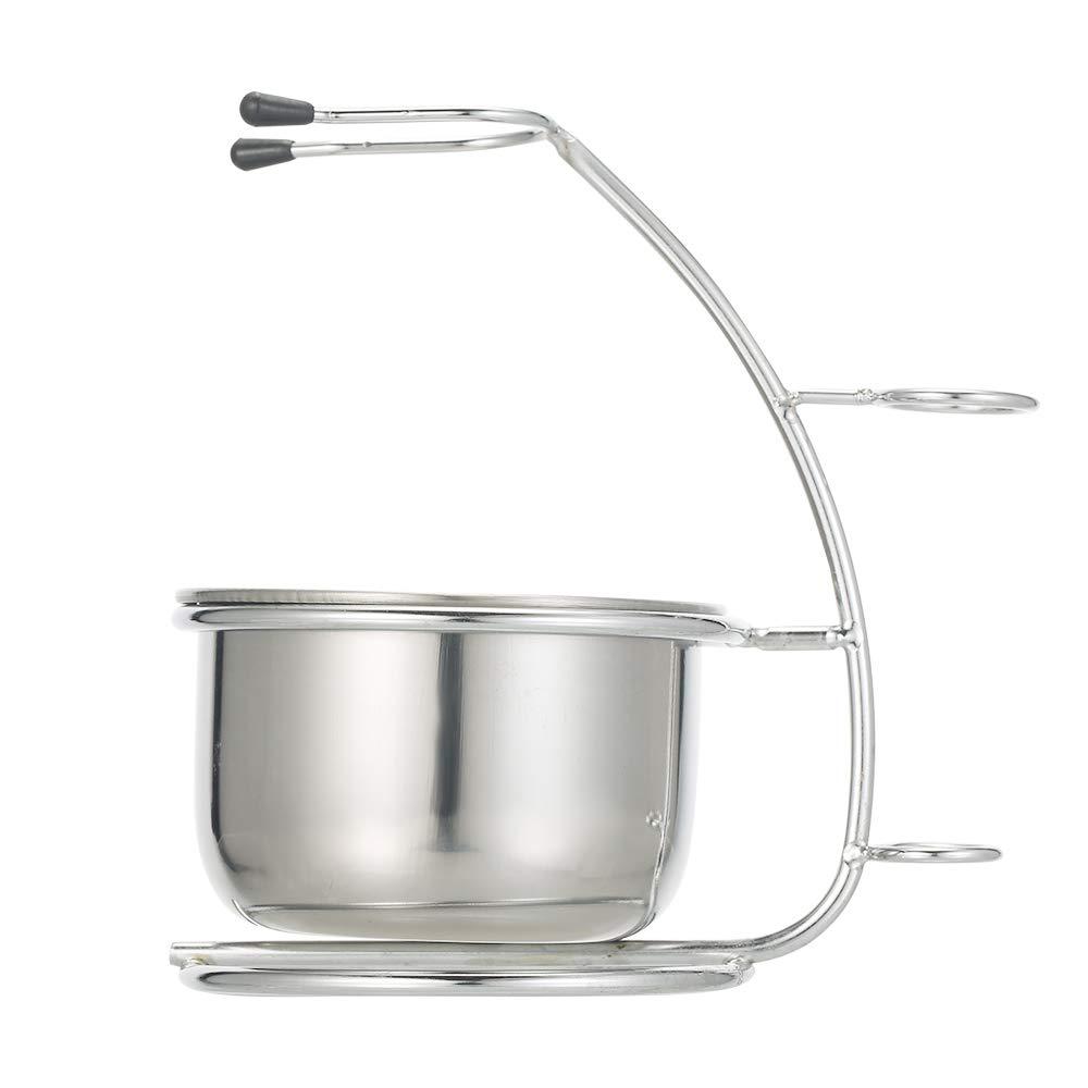 Qnotici Shaving Razor Brush Stand & Bowl Set Metal Shaving Brush Holder Soap Bowl Mug for Men Beard Removal Tools