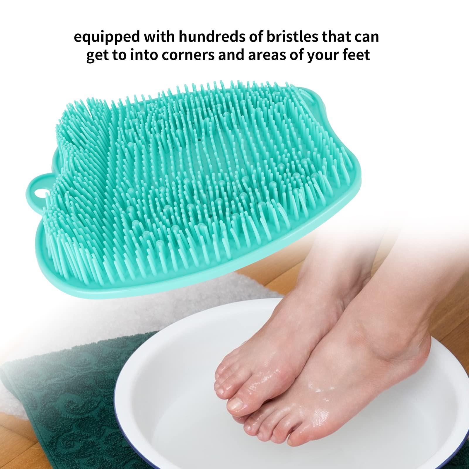 Kufoo Shower Foot Scrubber, Silicone Feet Cleaner Fruit Shape Anti Slip for Bathroom (Green)