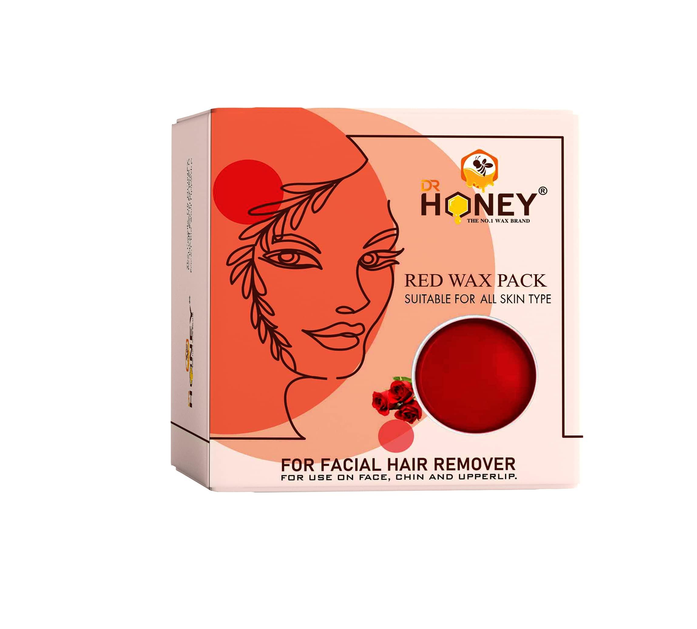 DR HONEY DR HONEY red face wax 80 gram suitable for all skin type for use on face chin and upper lip peel of wax