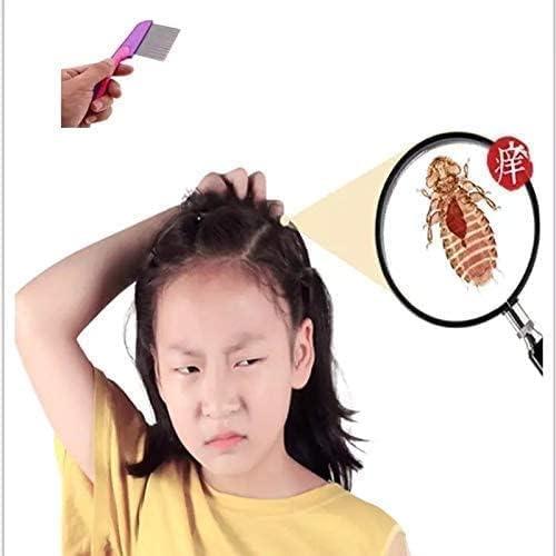 Eltihr Eltihr 3pc Combo Terminator Lice Comb, Professional Stainless Steel Louse and Nit Comb for Head Lice Treatment, Removes Nits handle lice comb with Round Hair Scalp Massager Shampoo Hair Brush, Super Soft Bristles, Exfoliating, Anti-Dandruff