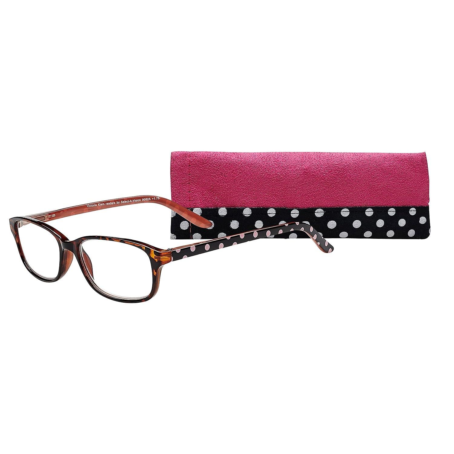 Select-A-Vision SAV Eyewear (Select-A-Vision) Victoria Klein Fashion Square Reading Glasses 9082 Pink, 2.75