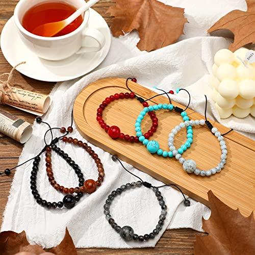 Sureio 6 Pieces Anti Nausea Wristband Adjustable Motion Sickness Bracelet Morning Sickness Sea Bands for Pregnancy Acupressure Seasickness Wristband for Kids Adults Nausea Car Sickness Travel Sickness