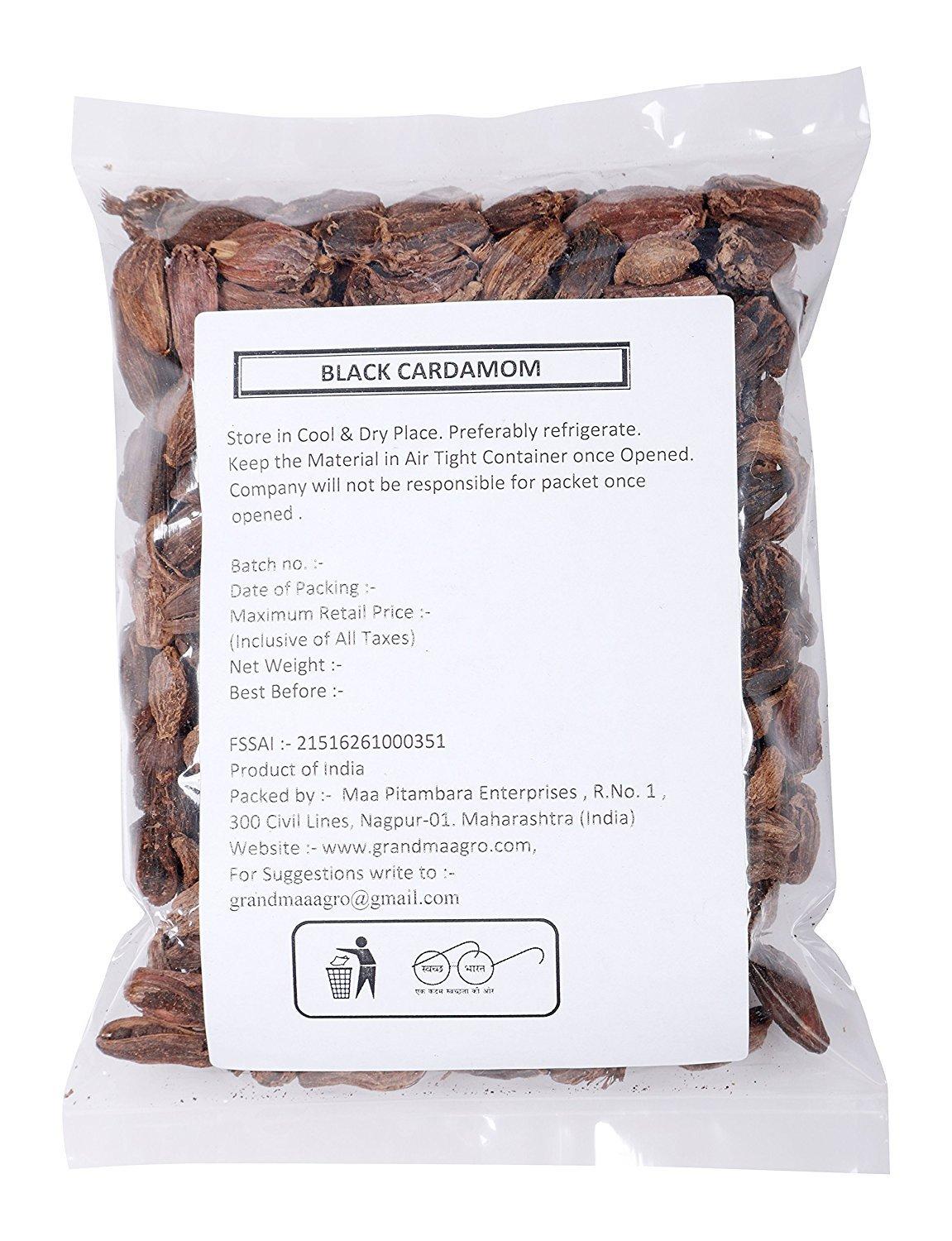 Grandmaa Agro Grandma Agro Black Cardamom, 400 Grams (200g + 200g) (Pack of 2)