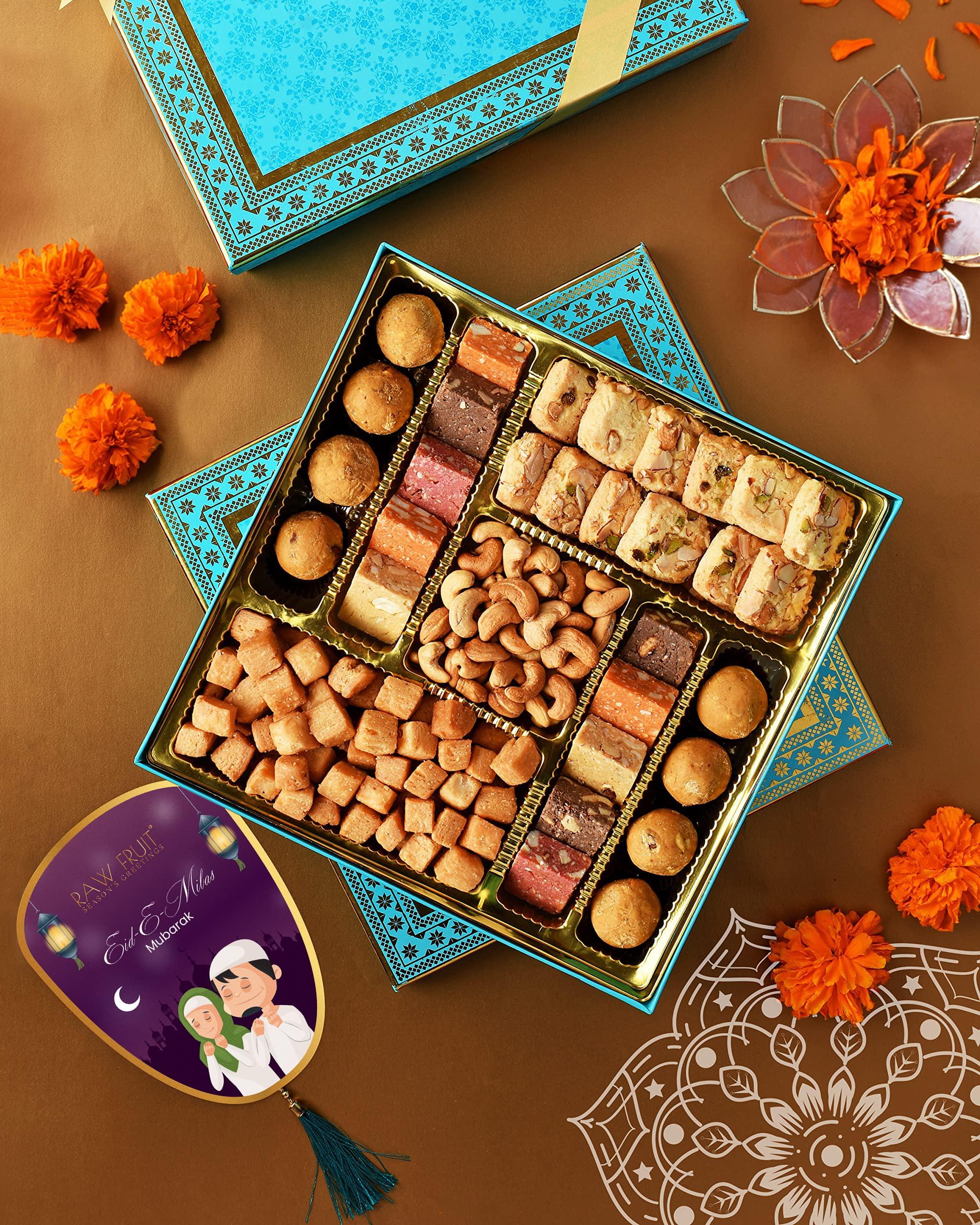 HYPERFOODS HyperFoods Eid Gift Items Ramadan Sweets Gift Box Shagun Combo 3 Gift Pack Dry Fruit Gift Pack Eid Ul Fitr Gifts for Employees Ramzan Gifts for Corporate Eid Gifts for Family Sweets Combo Pack