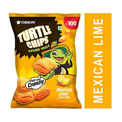 ORION Orion Turtle Chips Corn Chips Party Pack - 5 Flavors (Masala, Tomato, Sour Cream Onion, Mexican Lime & Spicy Devil)|Korean Snacks - 115g (Pack of 5)