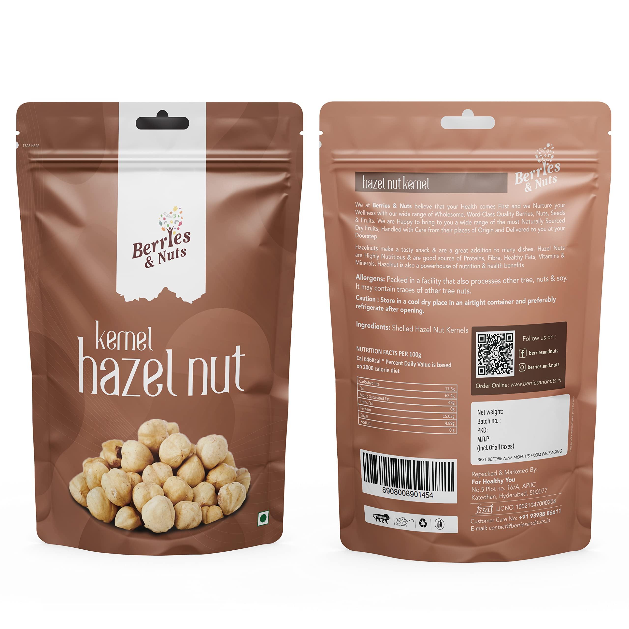 Berries And Nuts Berries and Nuts Premium Raw Jumbo Hazel Nuts, 500g