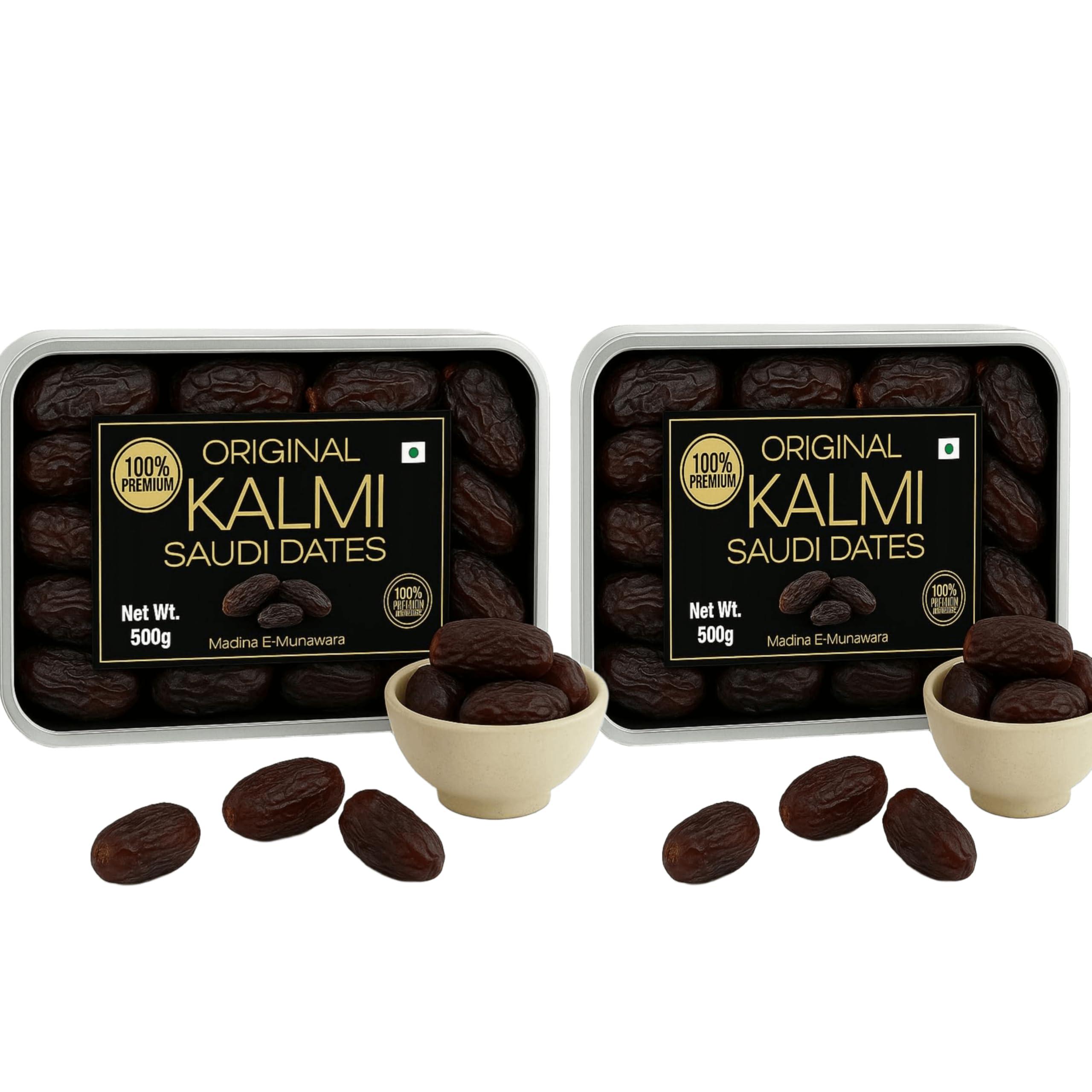 ifah Ifah Original Kalmi Saudi Dates 1kg (Pack of 2 Boxes 500g Each) | Rich in Nutrients
