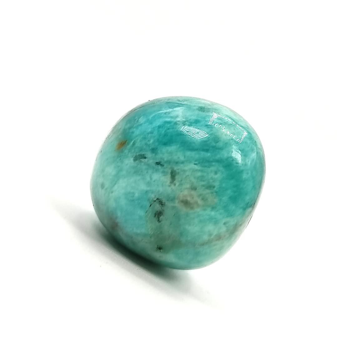 Plus Value Plus Value Premium Amazonite Pocket Stone for Creativity, Recovery & Positivity Reiki Healing Crystal Aura Chakra (1pc, Jute Bag)