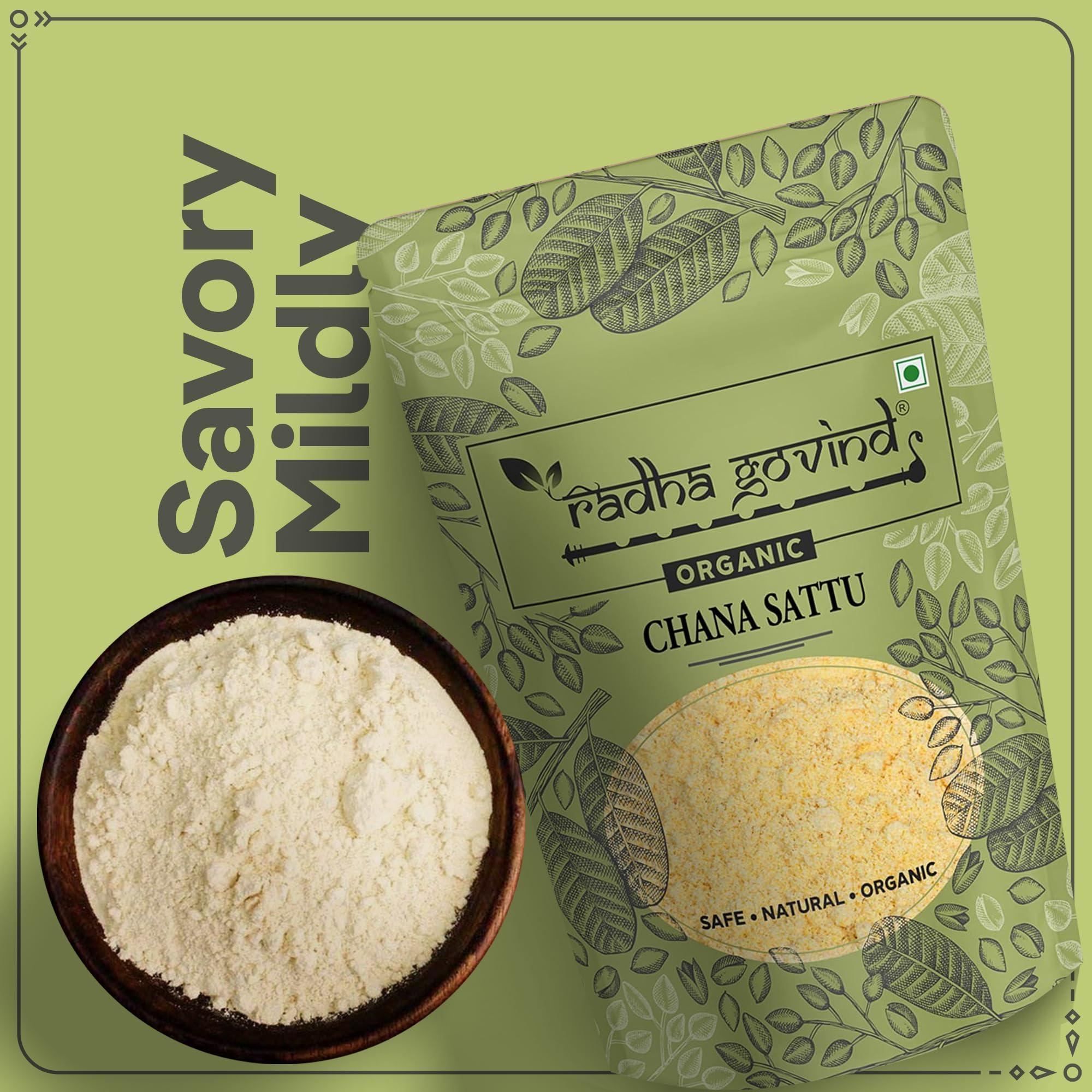 RADHA GOVIND Radha Govind Organic Chana Sattu Powder | Fiber-Rich Sattu 1Kg