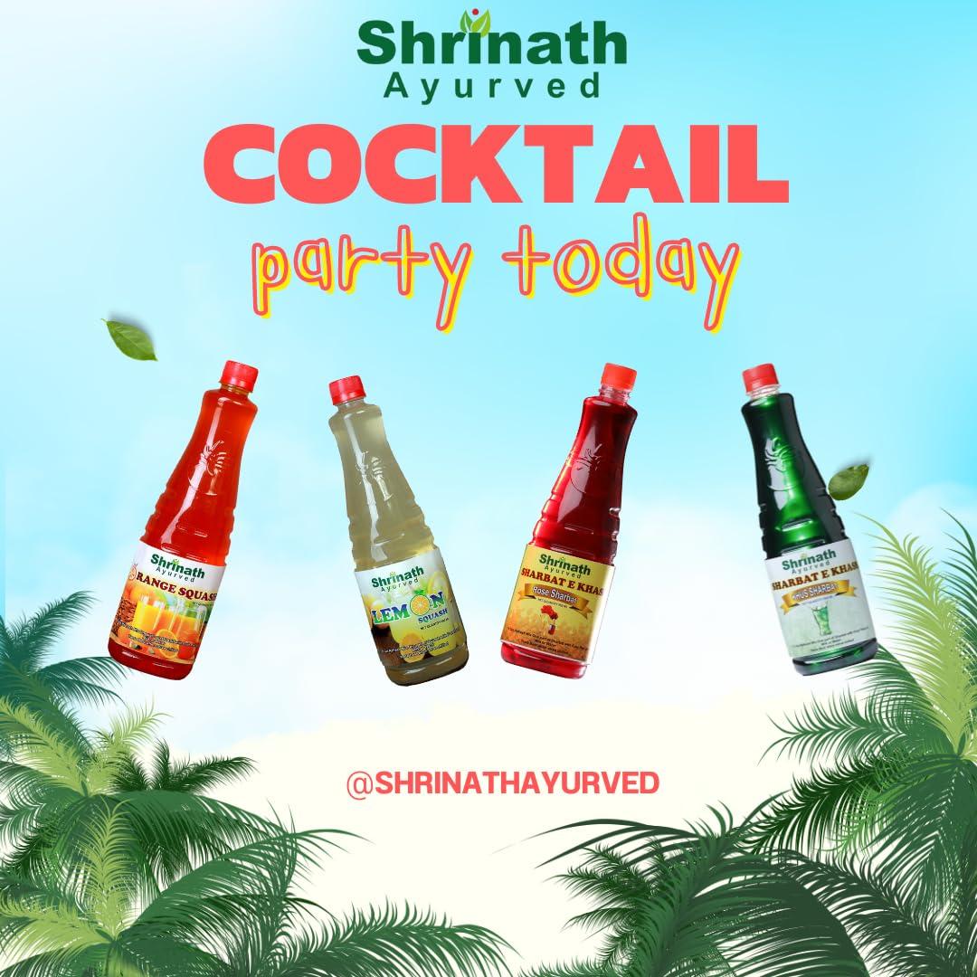 SHRINATH AYURVED Rose Sharbat : A Delicious Rose Sharbat from the house of Shrinath Ayurved 900 ML