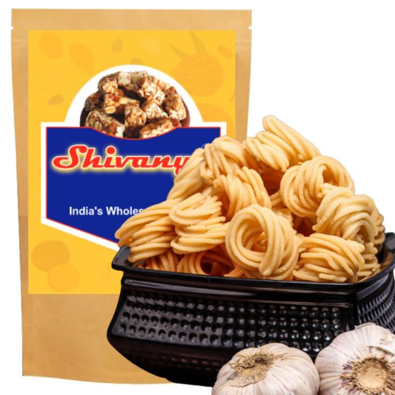 Shivanya Mart Shivanya Mart Chakli House 2 In1 | Garlic Chilli Murukku | Garlic White Murukku - Tea/Coffee Time Delicious Snacks