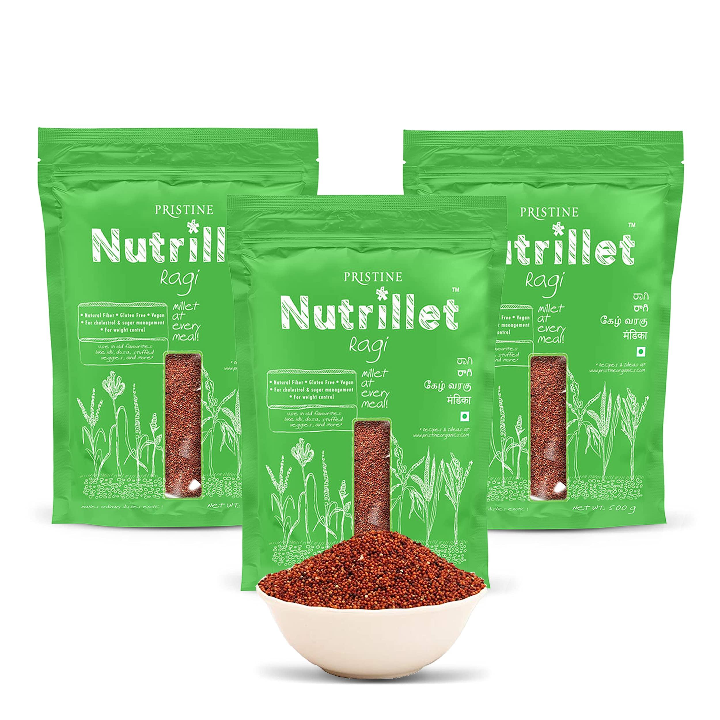 PRISTINE PRISTINE Nutrillet Healthy Ragi Pouch, 500g Each - Pack of 3